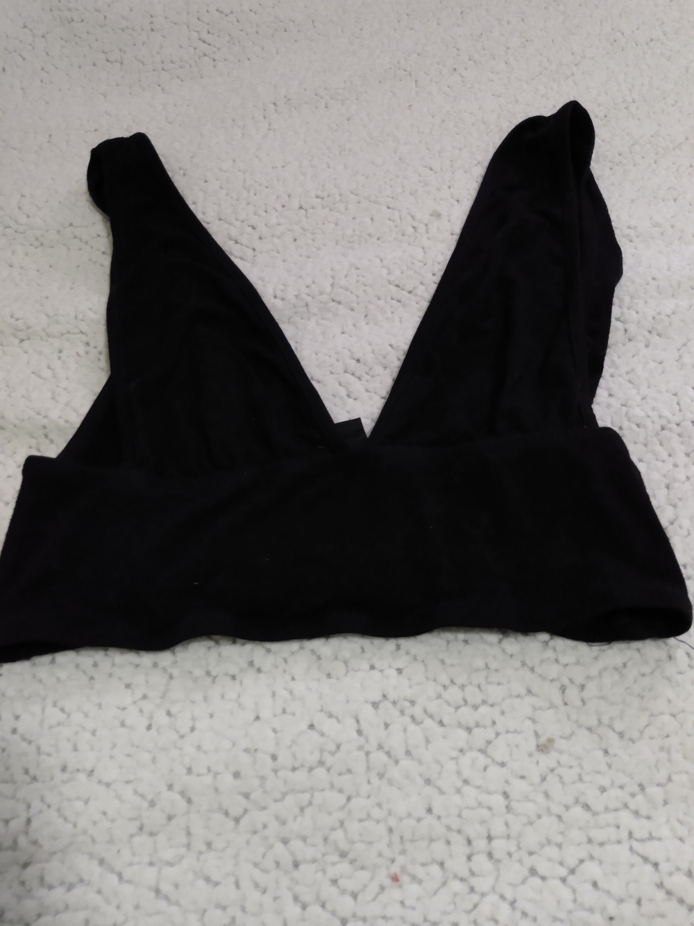 Black V-Neck Bralette Top